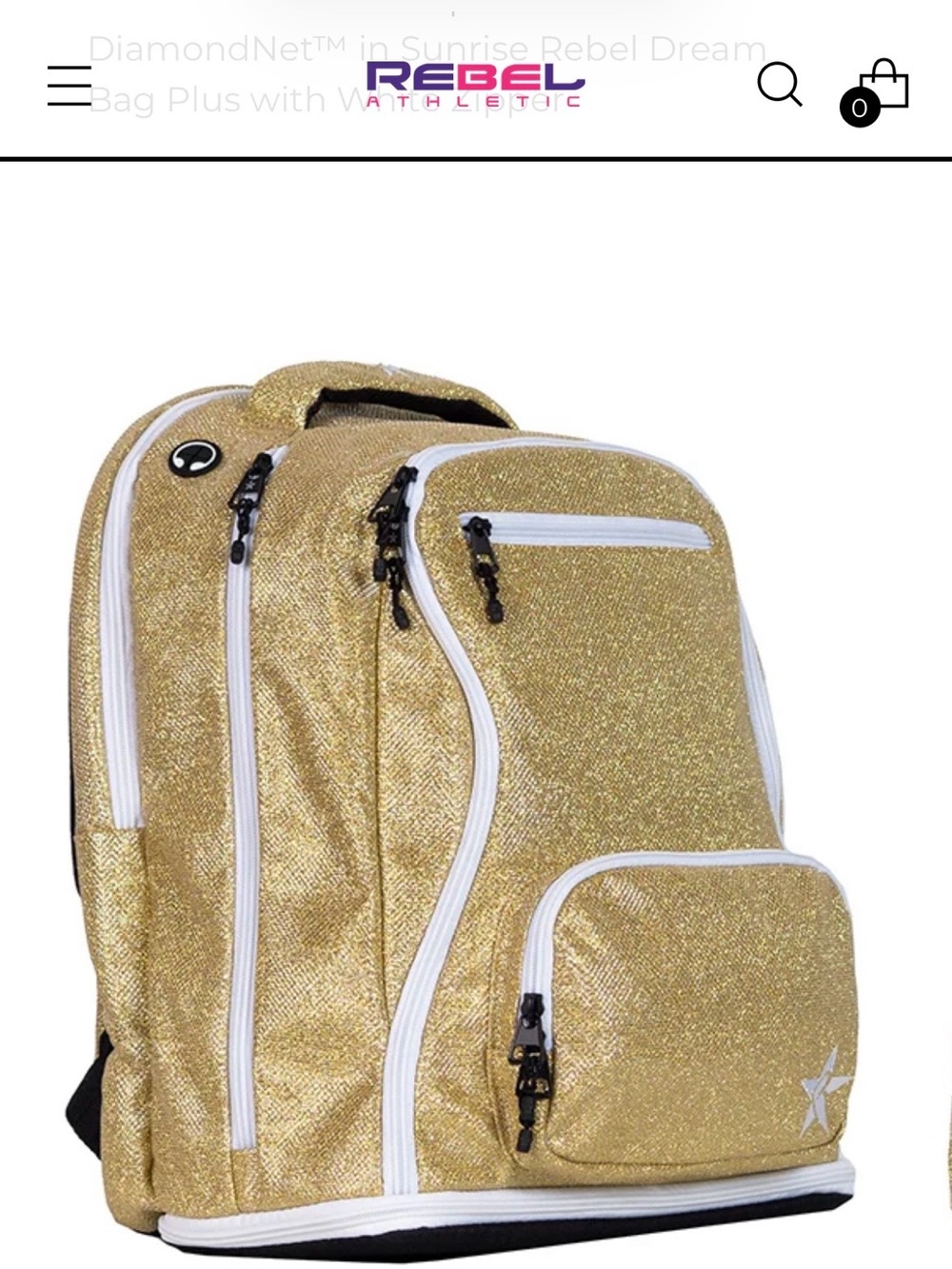 NEW!! Rebel Athletic Gold Dream Bag Plus Backpack